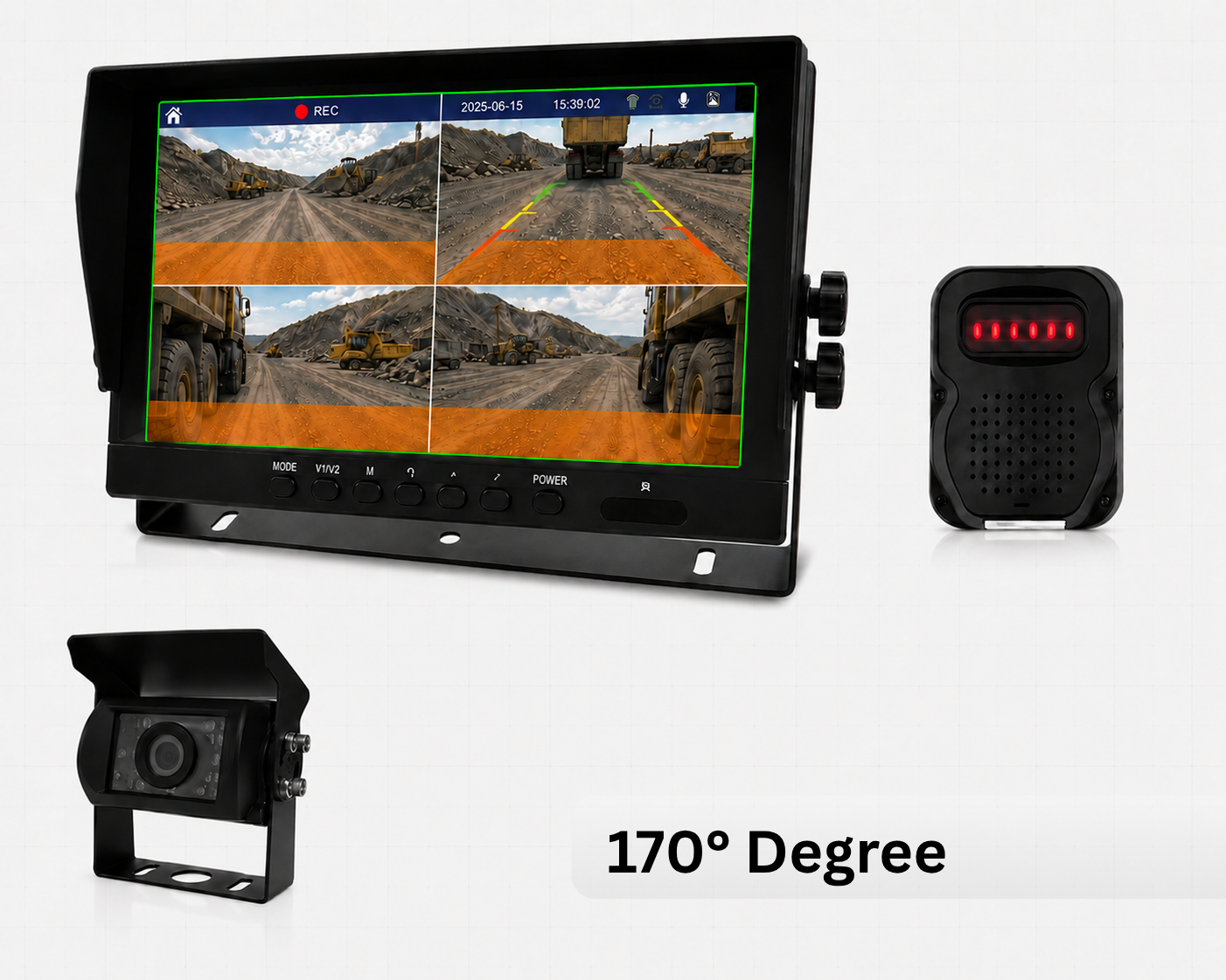 Reverse Camera 170° — 170° ultra-wide, daylight optimised